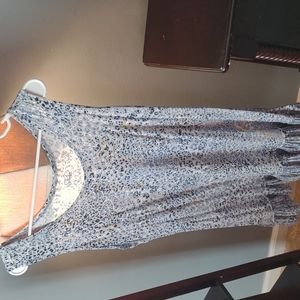 Sz 1x light and dark blue tank ( can be used as a dress - measures @34 in long)